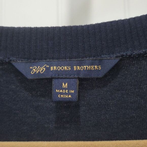 Brooks Brothers Womens Lightweight Navy, 100% Cotton V Neck Sweater Size M - Picture 2 of 5